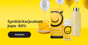 Synttäritarjoukset jopa -50%