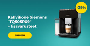 Kahvikone Siemens "TQ505R09" + lisävarusteet
