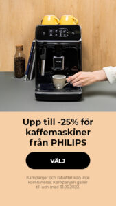 Upp till -25% för kaffemaskiner från PHILIPS