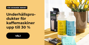 Underhållsprodukter för kaffemaskiner upp till 30 %