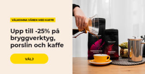 Upp till -25% på bryggverktyg, porslin och kaffe
