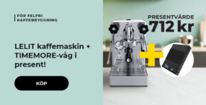 LELIT kaffemaskin + TIMEMORE-våg i present!
