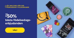 Bästa födelsedagserbjudanden upp till -50%