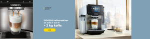 SIEMENS kaffemaskiner av serie 7 och 9 + 2 kg kaffe