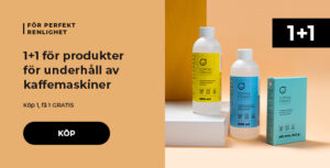 1+1 för produkter för underhåll av kaffemaskiner