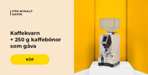 Kaffekvarn + 250 g kaffebönor som gåva