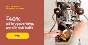 Upp till -40% på bryggverktyg, porslin och kaffe