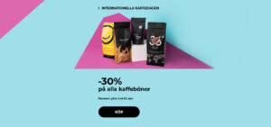 -30 % på alla kaffebönor