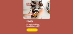Upp till -40% på bryggverktyg, porslin och kaffe