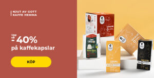Upp till -40% på kaffekapslar