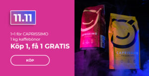 1+1 för CAPRISSIMO 1 kg kaffebönor