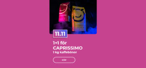 1+1 för CAPRISSIMO 1 kg kaffebönor