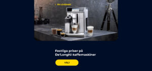 Festliga priser på De'Longhi-kaffemaskiner