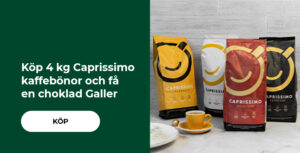 Köp 4 kg Caprissimo kaffebönor och få en choklad Galler