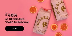 Upp till -40% på REDBEANS "Gold" kaffebönor