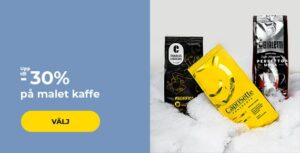 Upp till -30 % på malet kaffe