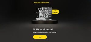 Få 550 kr. värt gåva!!! Vid köp av kaffemaskin från 5350 kr.