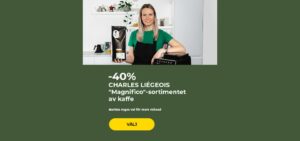 -40 % på CHARLES LIÉGEOIS "Magnifico"-sortimentet av kaffe