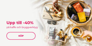 Upp till -40 % på kaffe och bryggverktyg