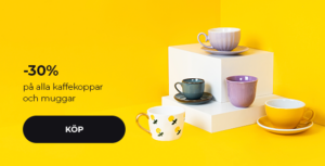 -30% på alla kaffekoppar och muggar