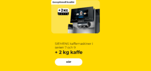 SIEMENS kaffemaskiner i serien 7 och 9 + 2 kg kaffe