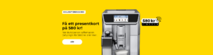 "Få ett presentkort på 580 kr! När du köper en kaffemaskin De'Longhi för 5800 kr. eller mer."