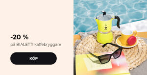 -20 % på BIALETTI kaffebryggare