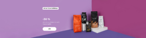 -30 % på alla kaffebönor och malet kaffe