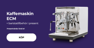 Kaffemaskin ECM + baristatillbehör i present