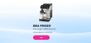 "BRA PRISER De'Longhi kaffemaskiner"