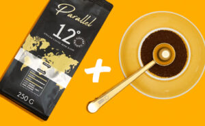 "När du köper malet kaffe för 285 kr eller mer, får du en kaffeskopa med klämma i present"
