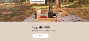 Upp till -40% på kaffe och bryggverktyg