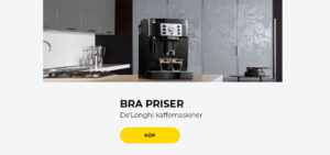 "BRA PRISER De'Longhi kaffemaskiner"